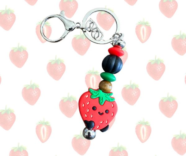 Wildflower Silicone Keychains-Strawberry