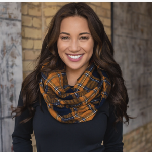 Infinity scarf Mustard and navy plaid