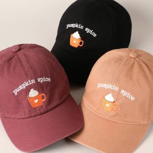 Pumpkin Spice Lettering Embroidery Baseball Cap
